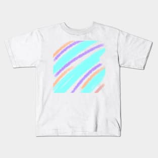 Blue purple watercolor lines art Kids T-Shirt